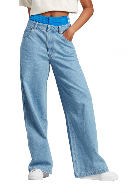 Spodnie adidas Originals x  Ksenia Schnaider Boxer Short Jeans - IN0273